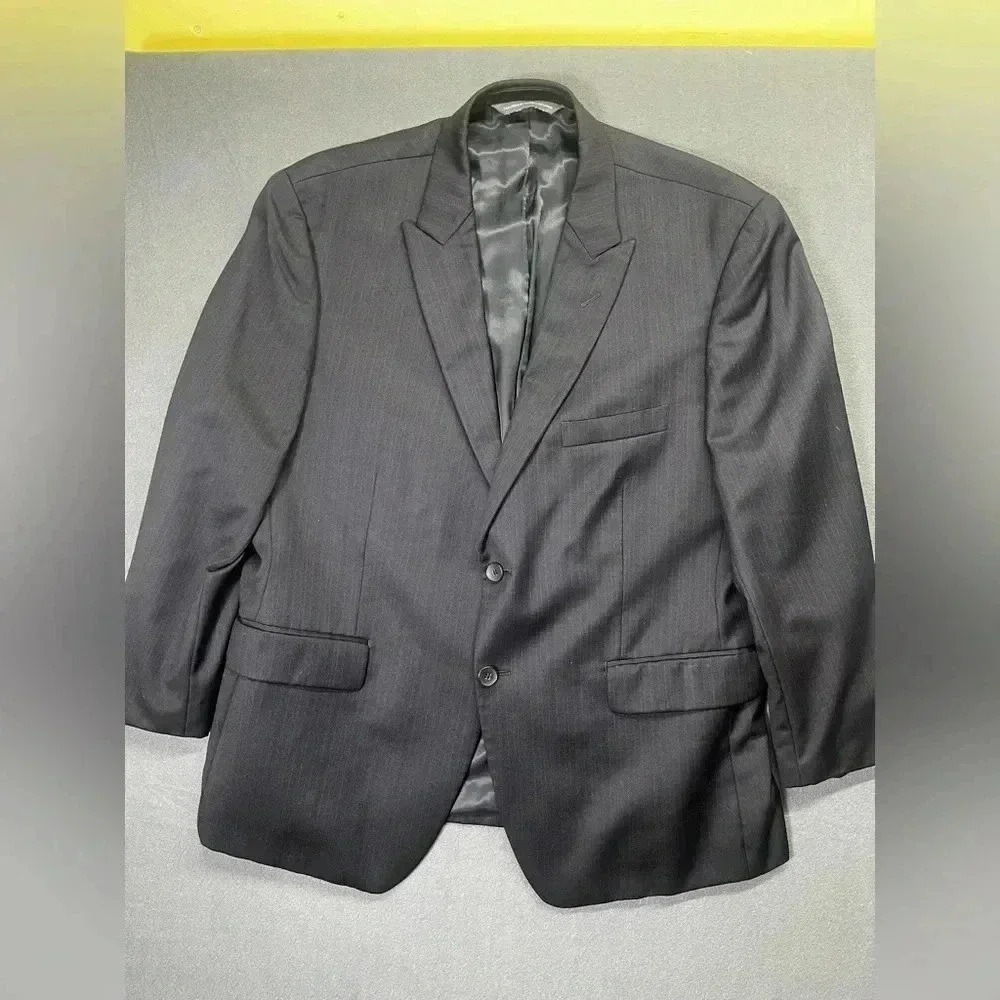Perry‎ Ellis Portfolio Blazer Sports Coat Men's 44S Dark Navy 100% Wool Casual